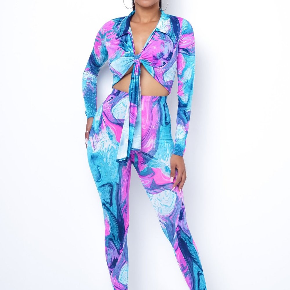 Two piece aqua set